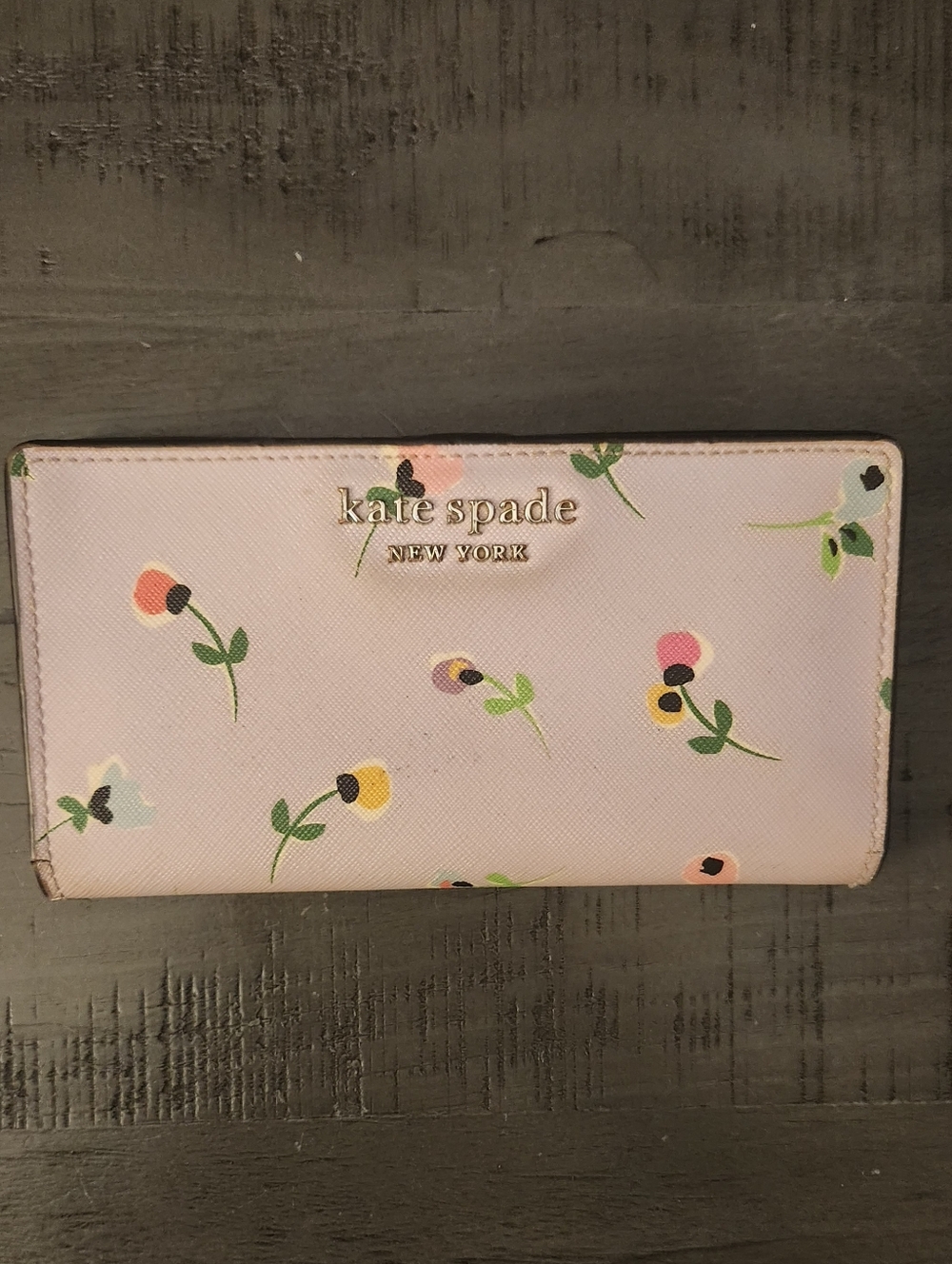 Kate Spade Floral Saffiano Leather Wallet - Light Lavender Pink
